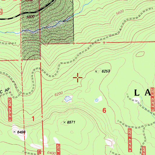 Topographic Map of Yellow Creek Trail (historical), CA