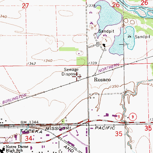 Topographic Map of Concordia Waste Treatment Plant, KS