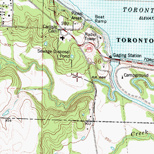 Topographic Map of Cross Timbers State Park Honor Camp Wastewater Treatment Facility, KS