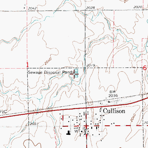 Topographic Map of Cullison Wastewater Plant, KS