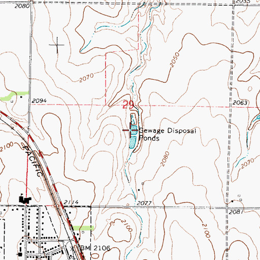 Topographic Map of Damar Wastewater Plant, KS