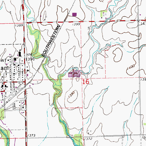 Topographic Map of Durham Wastewater Plant, KS