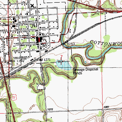 Topographic Map of Florence Wastewater Plant, KS