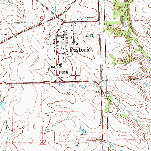 Topographic Map of Fostoria Wastewater Plant, KS