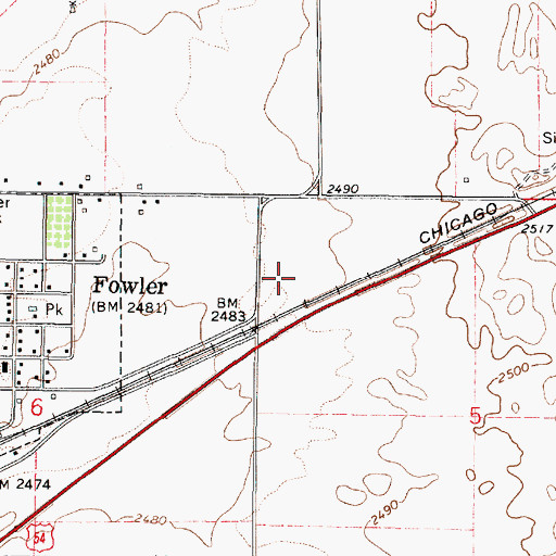 Topographic Map of Fowler Wastewater Plant, KS