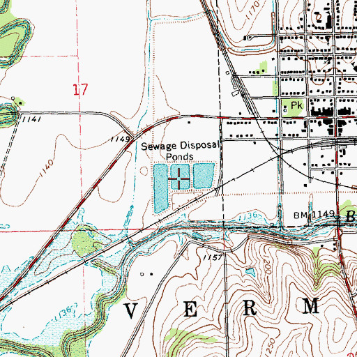 Topographic Map of Frankfort Wastewater Treatment Facility, KS