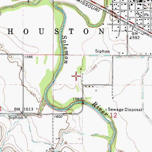 Topographic Map of Gaylord Wastewater Plant, KS