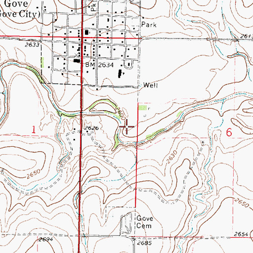 Topographic Map of Gove Wastewater Plant, KS