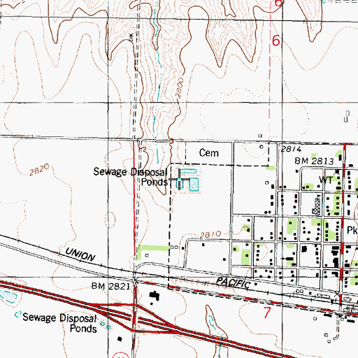 Topographic Map of Grainfield Wastewater Plant, KS