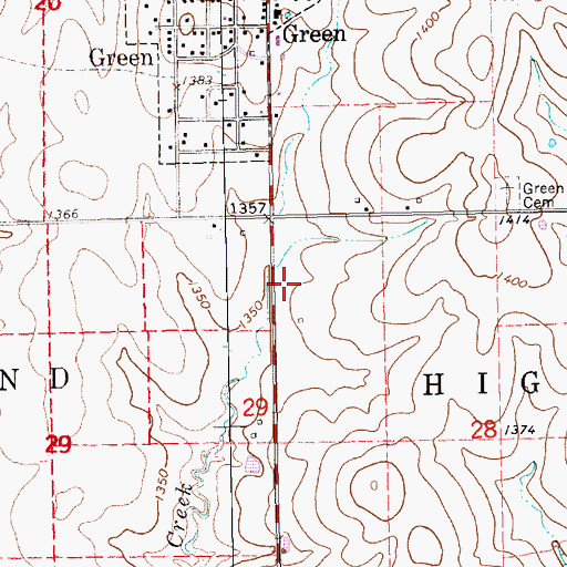Topographic Map of Green Wastewater Plant, KS