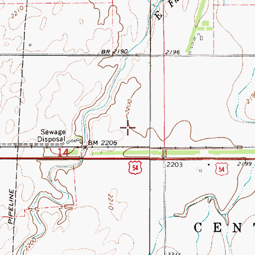 Topographic Map of Greensburg Wastewater Plant, KS