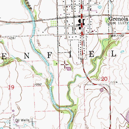 Topographic Map of Grenola Wastewater Plant, KS