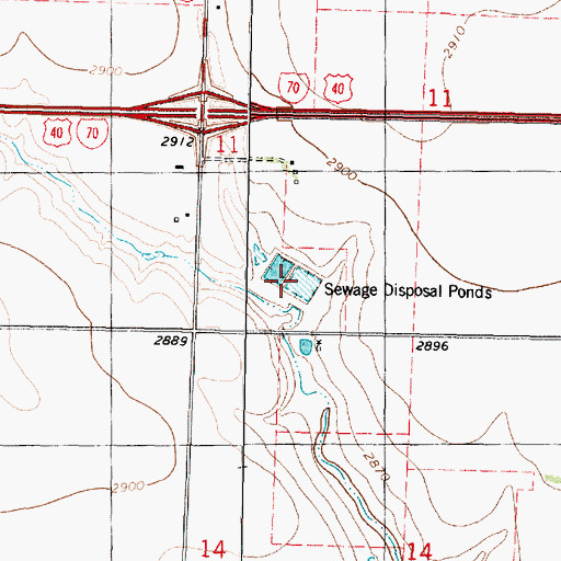 Topographic Map of Grinnell Wastewater Plant, KS