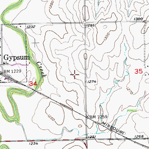Topographic Map of Gypsum Wastewater Plant, KS