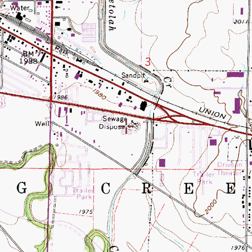 Topographic Map of Hays Wastewater Treatment Plant, KS