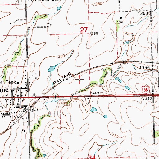 Topographic Map of Home City Sewer District Number 1, KS