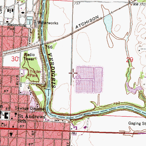 Topographic Map of Independence Wastewater Plant, KS