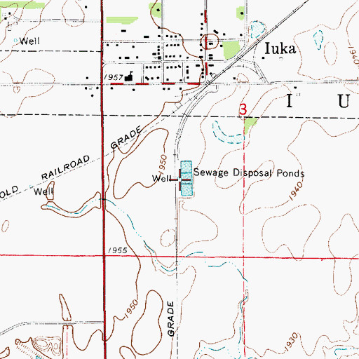 Topographic Map of Iuka Wastewater Plant, KS