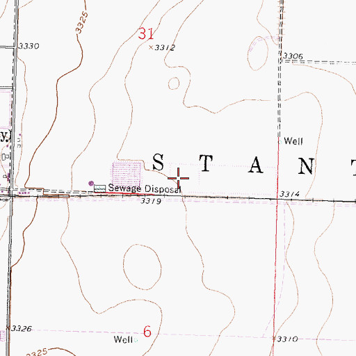 Topographic Map of Johnson City Wastewater Plant, KS