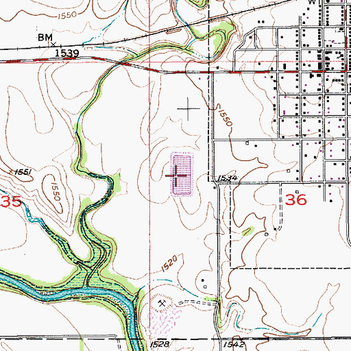 Topographic Map of Kanopolis Wastewater Plant, KS