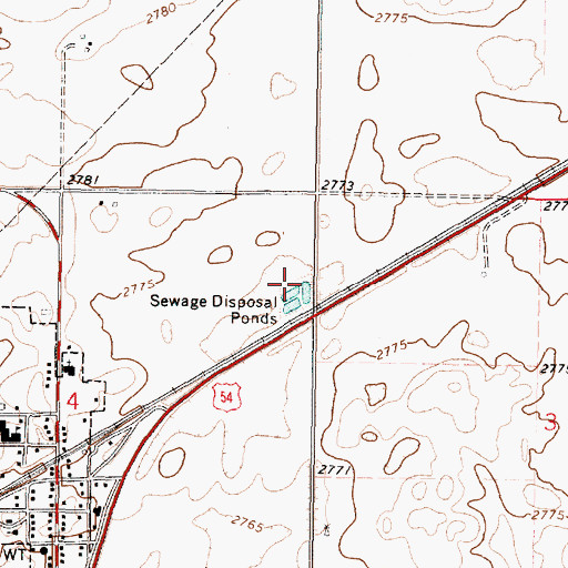 Topographic Map of Kismet Wastewater Treatment Facility, KS