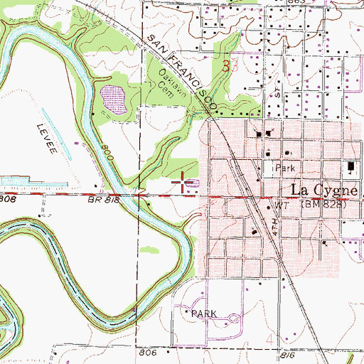 Topographic Map of La Cygne Water Treatment Plant, KS