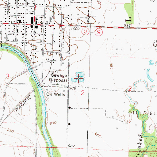 Topographic Map of Leroy City Sewer Treatment Plant, KS
