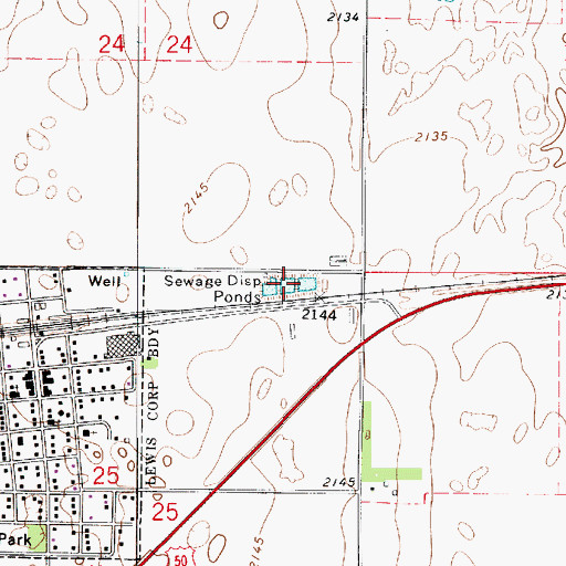 Topographic Map of Lewis Wastewater Plant, KS