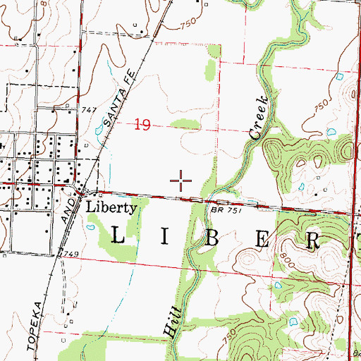 Topographic Map of Liberty Wastewater Plant, KS