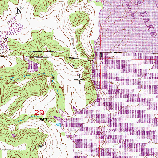 Topographic Map of Linn County Park Wastewater Treatment Plant, KS