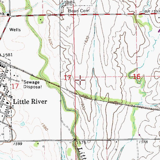 Topographic Map of Little River Wastewater Facility, KS