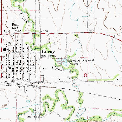Topographic Map of Luray Wastewater Plant, KS