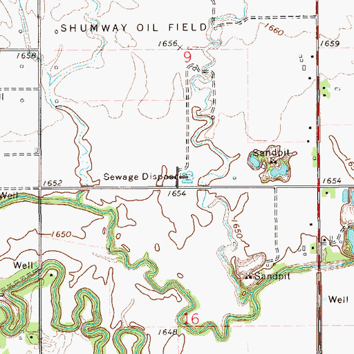Topographic Map of Lyons Wastewater Treatment Facility, KS