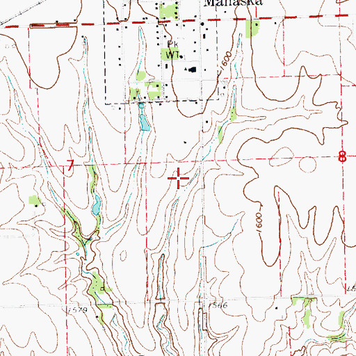 Topographic Map of Mahaska Wastewater Plant, KS