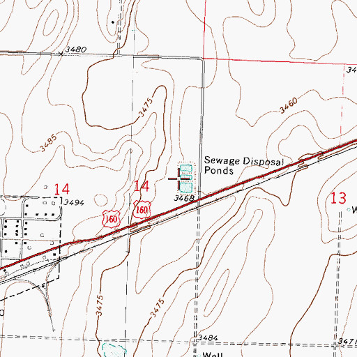 Topographic Map of Manter Wastewater Plant, KS