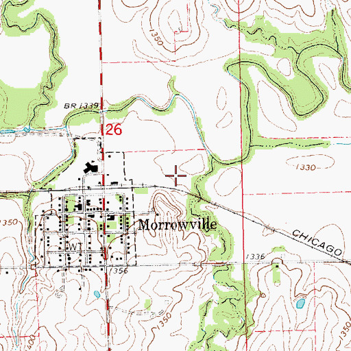 Topographic Map of Morrowville Wastewater Plant, KS