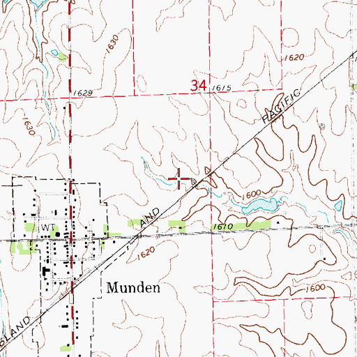 Topographic Map of Munden Wastewater Treatment Facility, KS