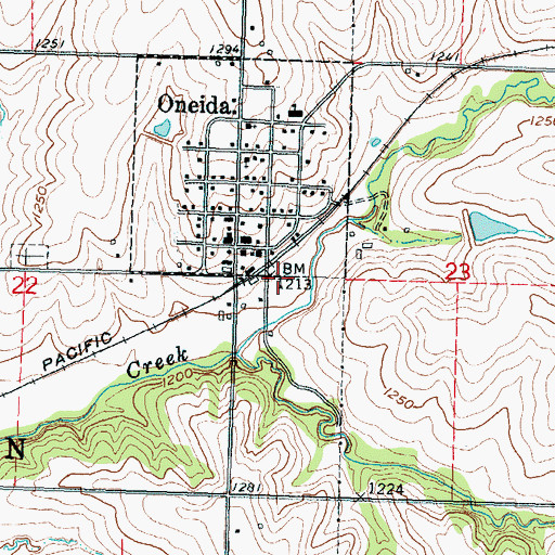Topographic Map of Oneida Wastewater Treatment Plant, KS