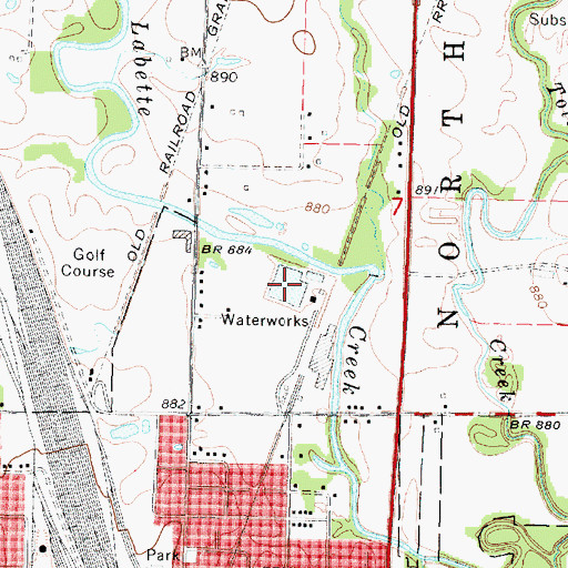 Topographic Map of Parsons Water Treatment Plant, KS