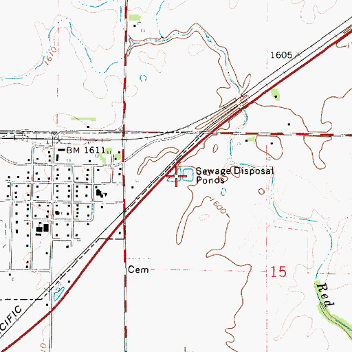 Topographic Map of Partridge Wastewater Treatment Facility, KS