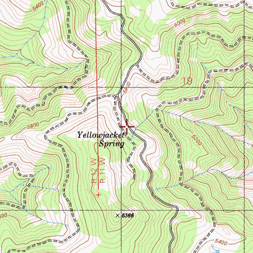 Topographic Map of Yellowjacket Camp, CA
