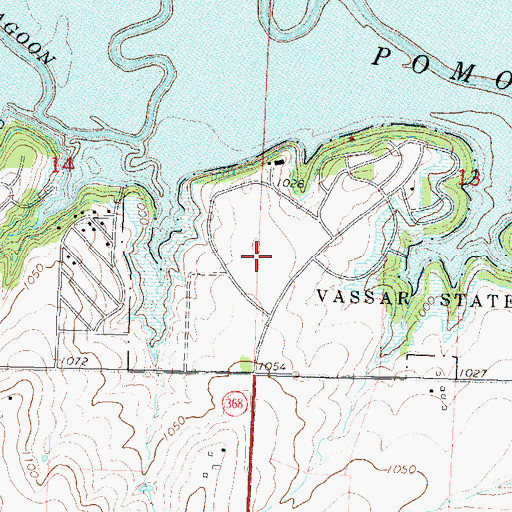 Topographic Map of Pomona State Park Wastewater Treatment Facility, KS