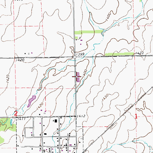 Topographic Map of Ramona Wastewater Plant, KS