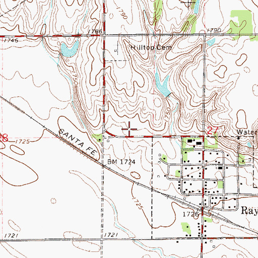 Topographic Map of Raymond Wastewater Plant, KS