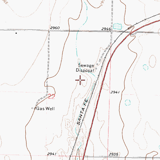 Topographic Map of Santana Wastewater Plant, KS