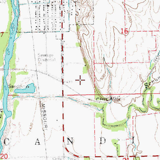 Topographic Map of Scandia Wastewater Treatment Facility, KS