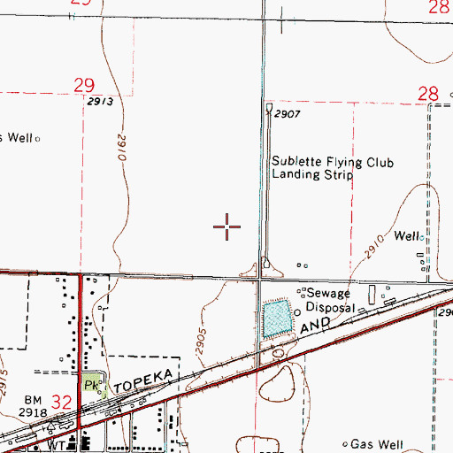 Topographic Map of Sublette Wastewater Plant, KS