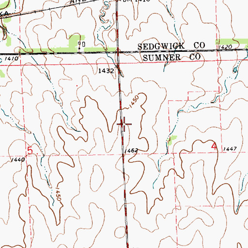 Topographic Map of Suppesville Wastewater Plant, KS