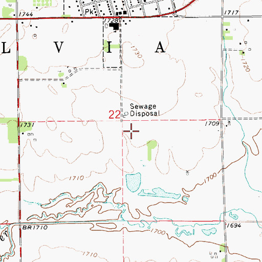 Topographic Map of Sylvia Wastewater Plant, KS
