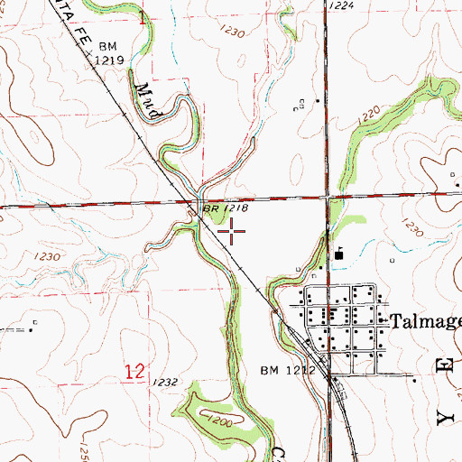 Topographic Map of Talmage Wastewater Plant, KS